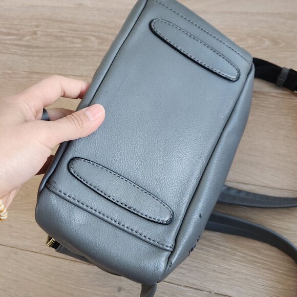 Small Light Grey Pleather Backpack – Stylish & Functional Day Trip Bag - Picture 4 of 6